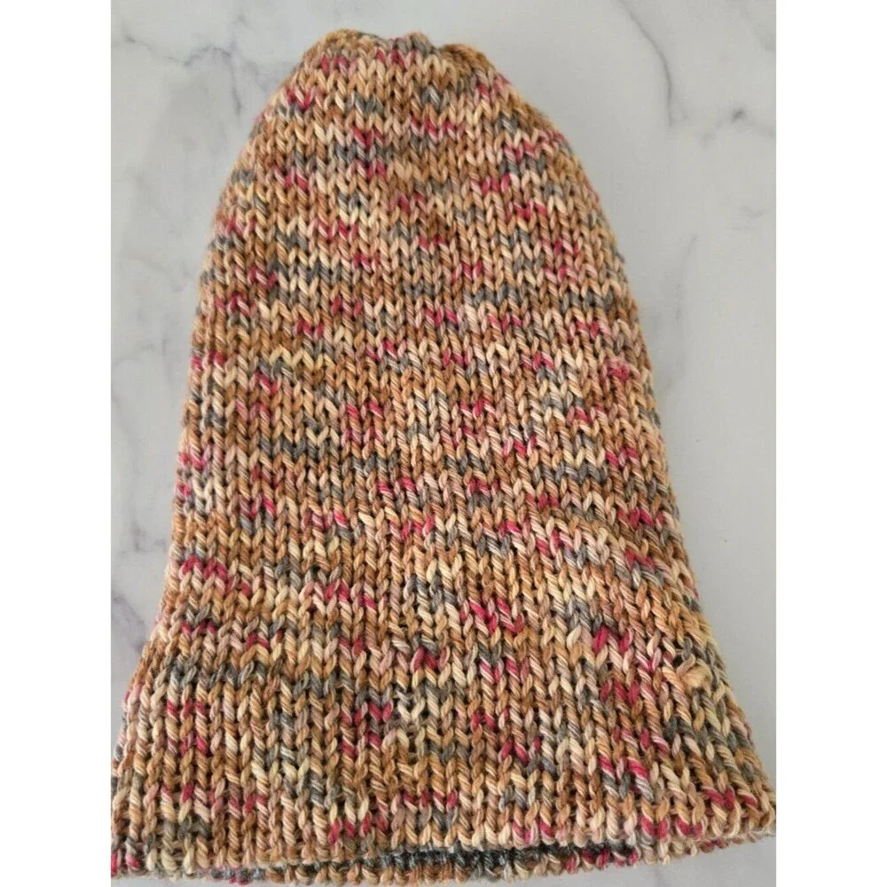 Neutral Knit Beanie: Funky Multicolor Acrylic Hat